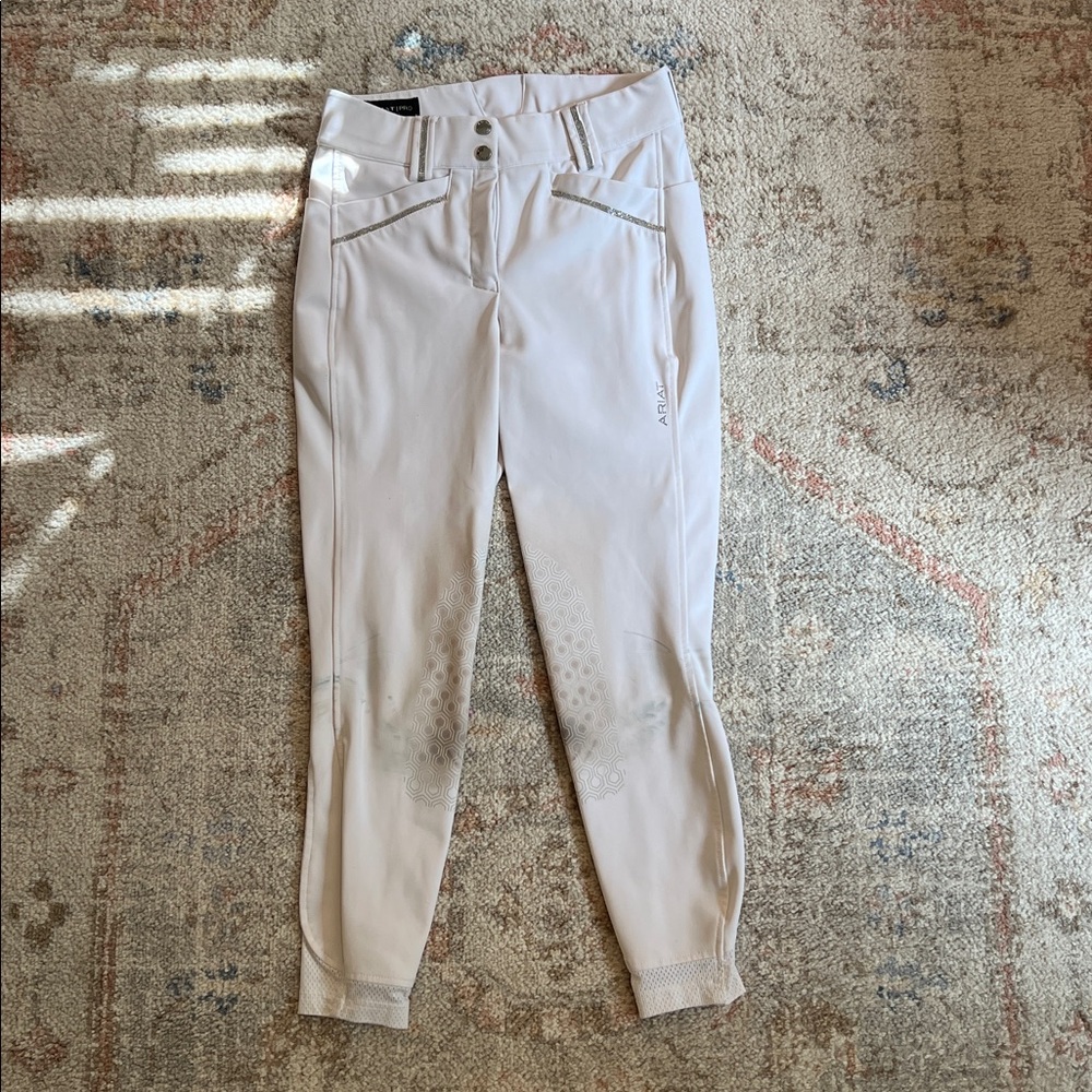 Ariat White Mid Rise Breeches 26R - Picture 2 of 13
